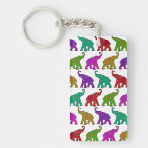 Elephant Walk Muster Fliesen Design Schlüsselanhänger