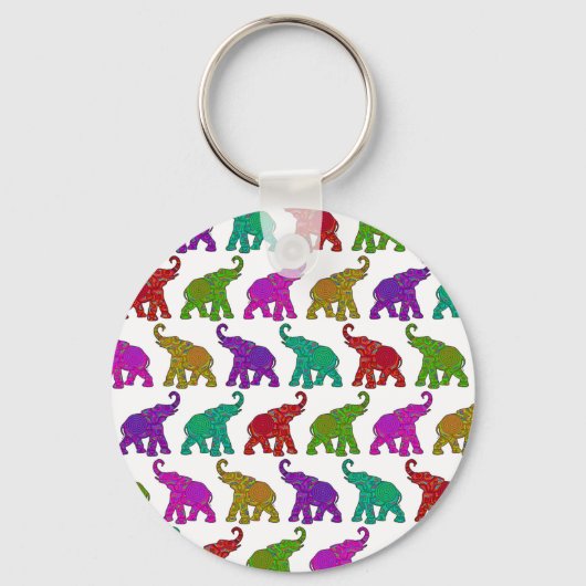 Elephant Walk Muster Fliesen Design Schlüsselanhänger (Vorderseite)