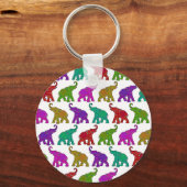 Elephant Walk Muster Fliesen Design Schlüsselanhänger (Vorderseite)