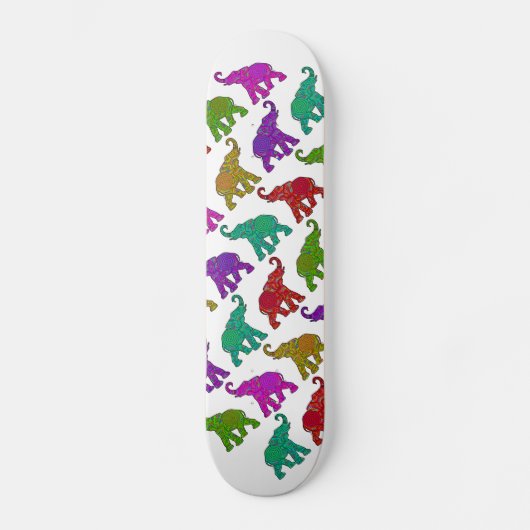Elephant Walk Muster Fliesen Design Skateboard (Vorderseite)