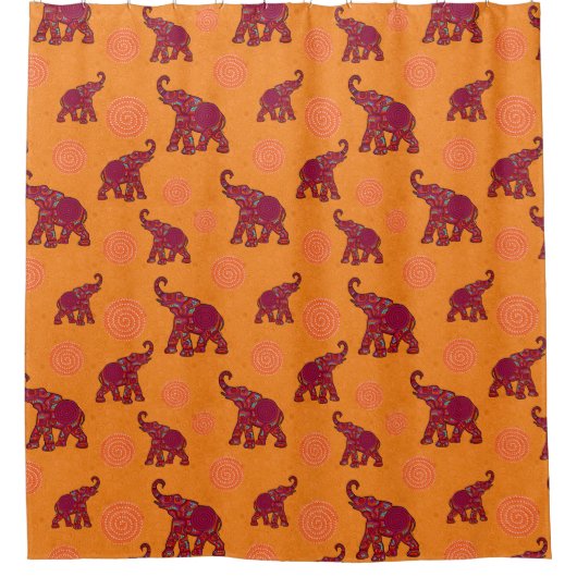 Elephant Walk Muster + Ihr Backgr. Ideen Duschvorhang (Vorderseite)