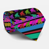 Elephant Walk & Stripes Muster + Ihre Ideen Krawatte (Gerollt)