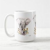 Elephant walking in the middle of sunflowers kaffeetasse (Links)