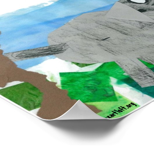 Elephant Walking Poster (Ecke)