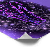 Elephant Walking Poster Starry Night Lila Pink (Ecke)