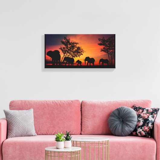 Elephant Wall Art Leinwand (Insitu (Wohnzimmer))