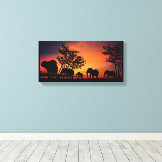 Elephant Wall Art Leinwand (Insitu (Holzboden))