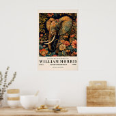 Elephant wall art, William Morris print, Dark Poster (Küche)