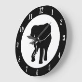 Elephant Wall Clock mit weißen Zahlen Große Wanduhr (Winkel)