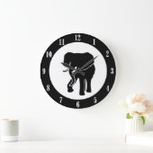 Elephant Wall Clock mit weißen Zahlen Große Wanduhr (Zuhause)