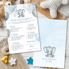 Elephant Was ist auf Ihrem Handy Baby Shower Game?