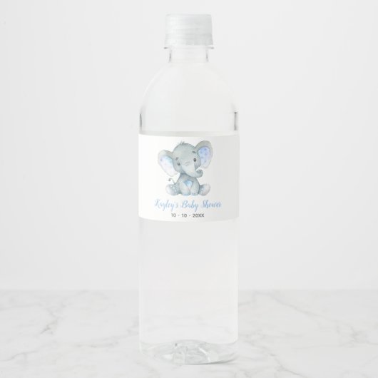 Elephant Water Bottle Labels (Personalisiert) Wasserflaschenetikett (Vorderseite)