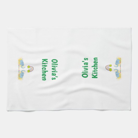 Elephant Water Color Kitchen Handtuch (Horizontal)