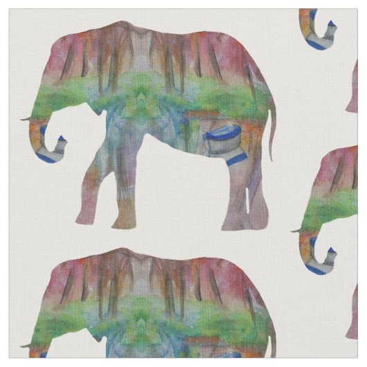 Elephant Watercolor Art Stoff (Nahaufnahme)