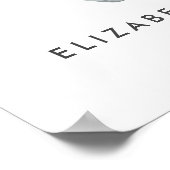 Elephant Watercolor Baby Dusche Willkommen Poster (Ecke)