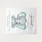 Elephant Watercolor Babydusche Hintergrund Wandteppich (Vorderseite (Horizontal))