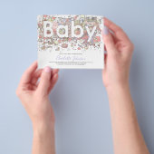 Elephant Watercolor Budget Babydusche Lila Flyer (Gruppe)