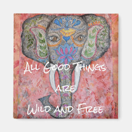 Elephant Watercolor Wild und Free Thoreau Magnet