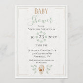 Elephant Watercolor Wreath Baby Dusche Einladung (Rückseite)