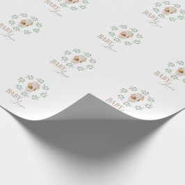 Elephant Watercolor Wreath Baby Liebe Geschenkpapier