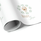 Elephant Watercolor Wreath Baby Liebe Geschenkpapier (Rolleneckpunkt)