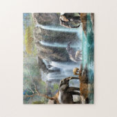 Elephant Waterfall 3 Foto Puzzles Internet Jigsaw (Vertikal)