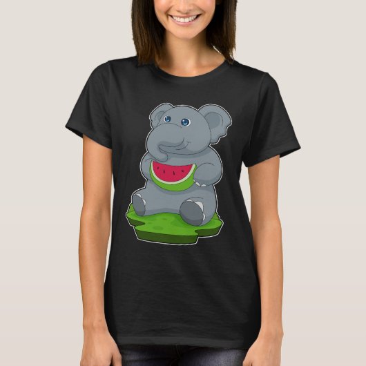 Elephant Watermelon Fruit T-Shirt (Vorderseite)