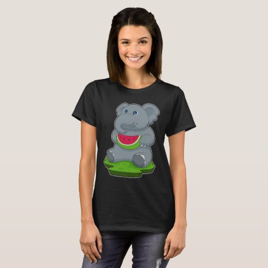 Elephant Watermelon Fruit T-Shirt (Vorne ganz)