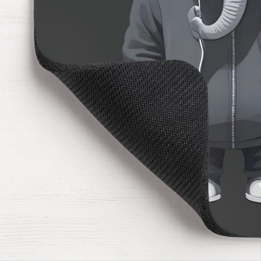 Elephant Wearing Hoodie Funny Cool Animal Vector Mousepad (Ecke)