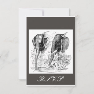 Elephant Wedding RSVP Karte