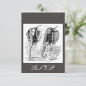 Elephant Wedding RSVP Karte (Stehend Vorderseite)