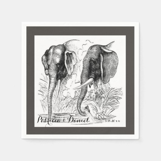 Elephant Wedding Serviette (Vorderseite)