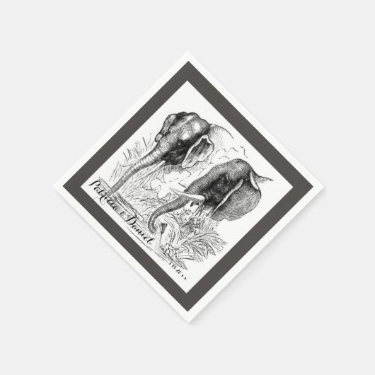 Elephant Wedding Serviette (Ecke)