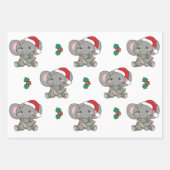 Elephant Weihnachts Wintertiere Urlaub Elephant Geschenkpapier Set (Vorderseite 3)