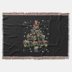 Elephant Weihnachtsbaum bedeckt durch Blitzlicht Decke