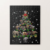 Elephant Weihnachtsbaum bedeckt durch Blitzlicht Puzzle (Vertikal)