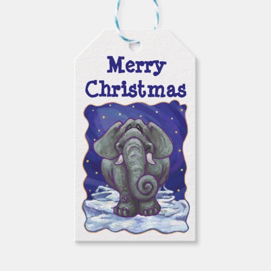 Elephant Weihnachtsgeschenke Tags Geschenkanhänger (Vorderseite)