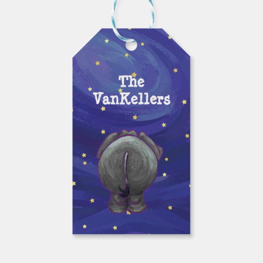 Elephant Weihnachtsgeschenke Tags Geschenkanhänger (Rückseite)