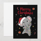 Elephant Weihnachtsschnee Wintertiere Elefanten A Feiertagskarte (Vorne/Hinten)