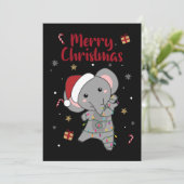 Elephant Weihnachtsschnee Wintertiere Elefanten A Feiertagskarte (Stehend Vorderseite)