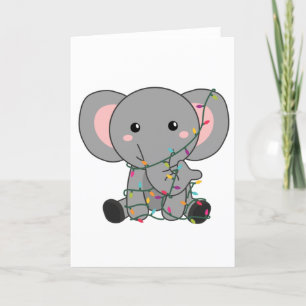 Elephant Weihnachtsschnee Wintertiere Elefanten Feiertagskarte
