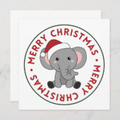 Elephant Weihnachtsschnee Wintertiere Elefanten I Einladung (Vorne/Hinten)