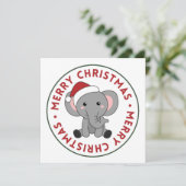 Elephant Weihnachtsschnee Wintertiere Elefanten I Einladung (Stehend Vorderseite)