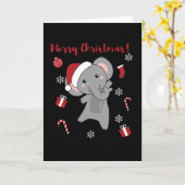 Elephant Weihnachtsschnee Wintertiere Elefanten Karte (Gelbe Blume)