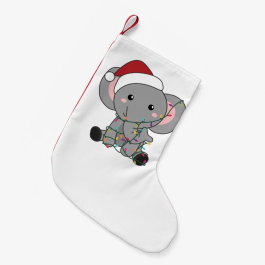 Elephant Weihnachtsschnee Wintertiere Elefanten Kleiner Weihnachtsstrumpf (Vorderansicht (hängend))