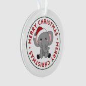 Elephant Weihnachtsschnee Wintertiere Elefanten O Ornament (Vorderseite)
