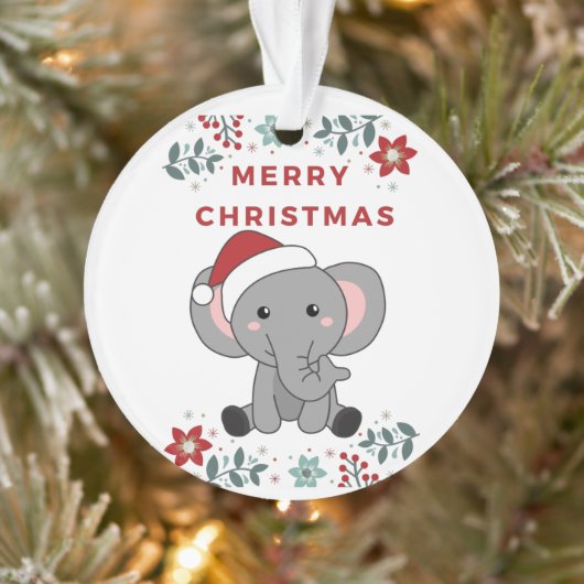Elephant Weihnachtsschnee Wintertiere Elefanten Ornament (Baum)