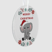 Elephant Weihnachtsschnee Wintertiere Elefanten Ornament (Vorderseite)