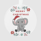 Elephant Weihnachtsschnee Wintertiere Elefanten Ornament (Vorderseite)