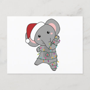 Elephant Weihnachtsschnee Wintertiere Elefanten Postkarte